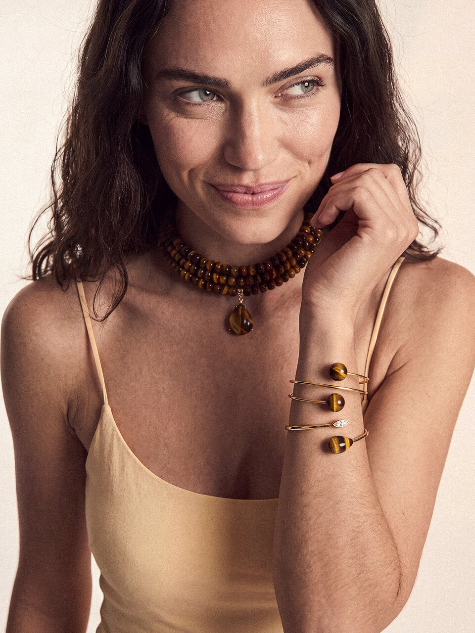 Tiger's Eye Solstice Cuff - Tigers Eye with 18k Gold Plating | Ettika
