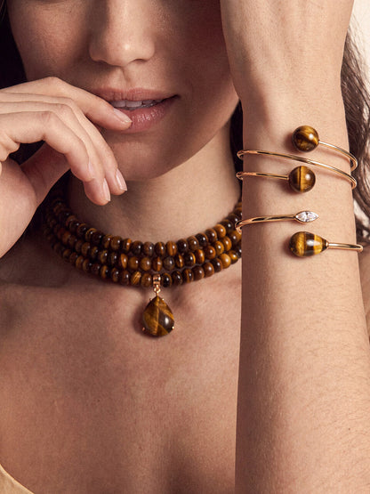 Tiger's Eye Solstice Cuff - Tigers Eye with 18k Gold Plating | Ettika