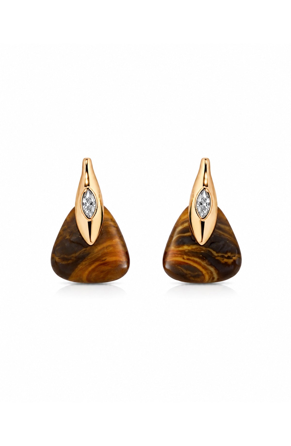 Tiger's Eye Solstice Earrings - Tigers Eye with 18k Gold Plating | Ettika