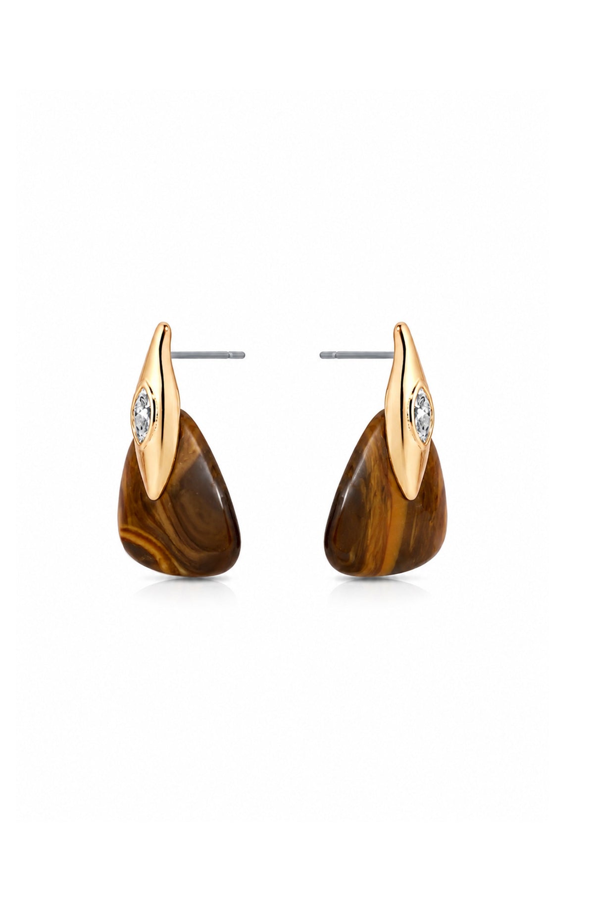 Tiger's Eye Solstice Earrings - Tigers Eye with 18k Gold Plating | Ettika