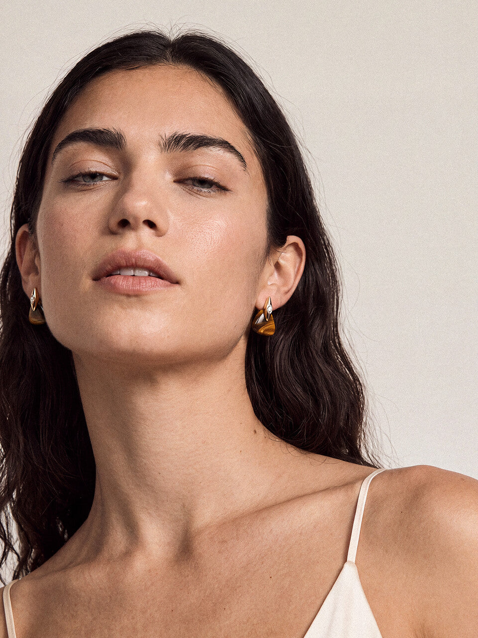 Tiger's Eye Solstice Earrings - Tigers Eye with 18k Gold Plating | Ettika