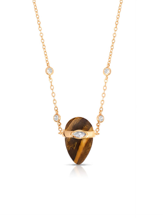 Tiger's Eye Solstice Necklace - Tigers Eye with 18k Gold Plating | Ettika