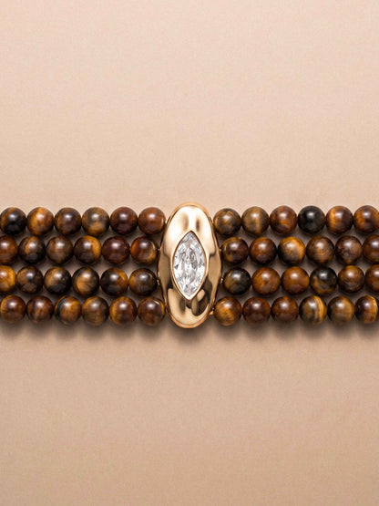 Tiger's Eye Luxe Choker - Tigers Eye with 18k Gold Plating | Ettika