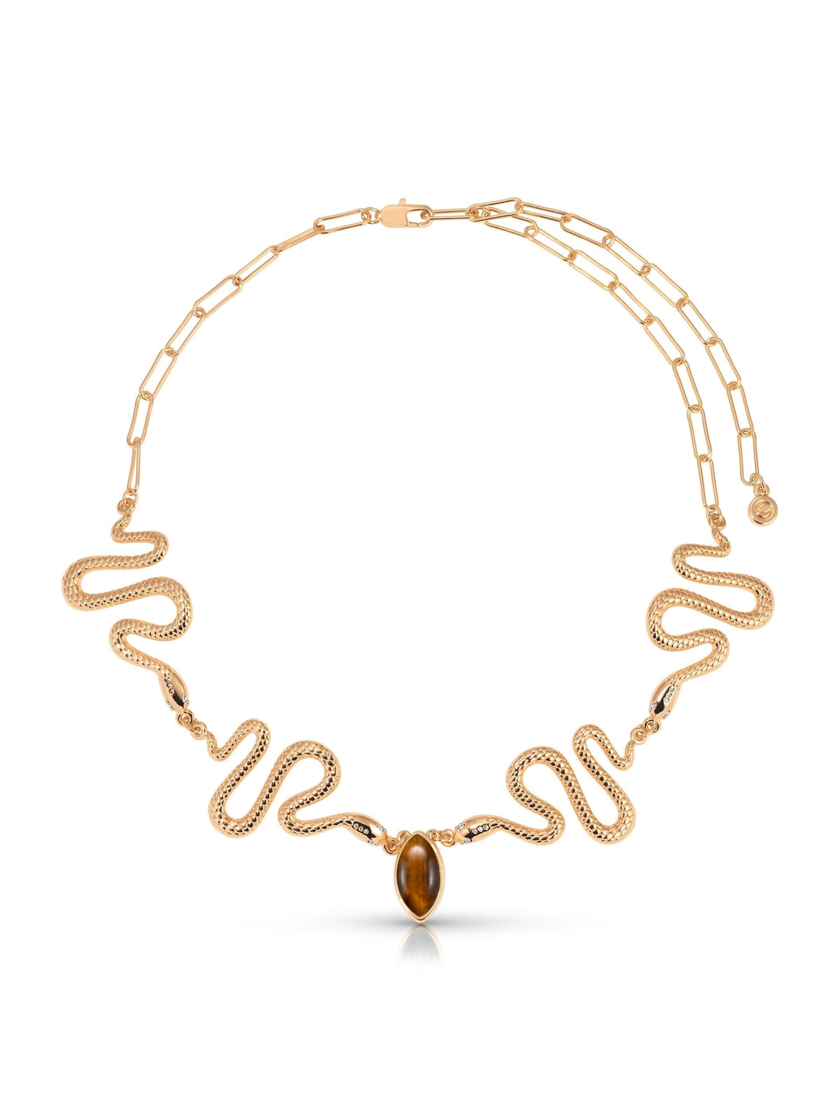 Tiger's Eye Serpentina Snake Choker - Tigers Eye with 18k Gold Plating | Ettika