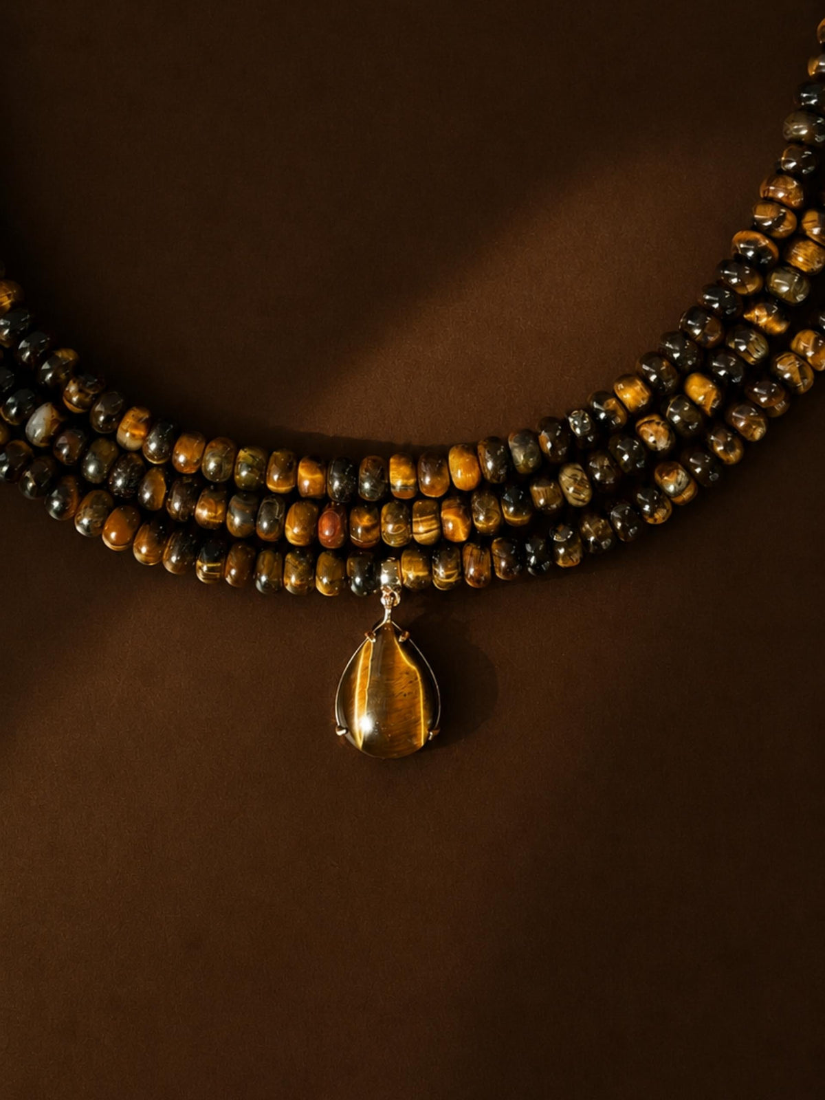 Marina Layers Tiger's Eye Necklace - Tigers Eye with 18k Gold Plating | Ettika
