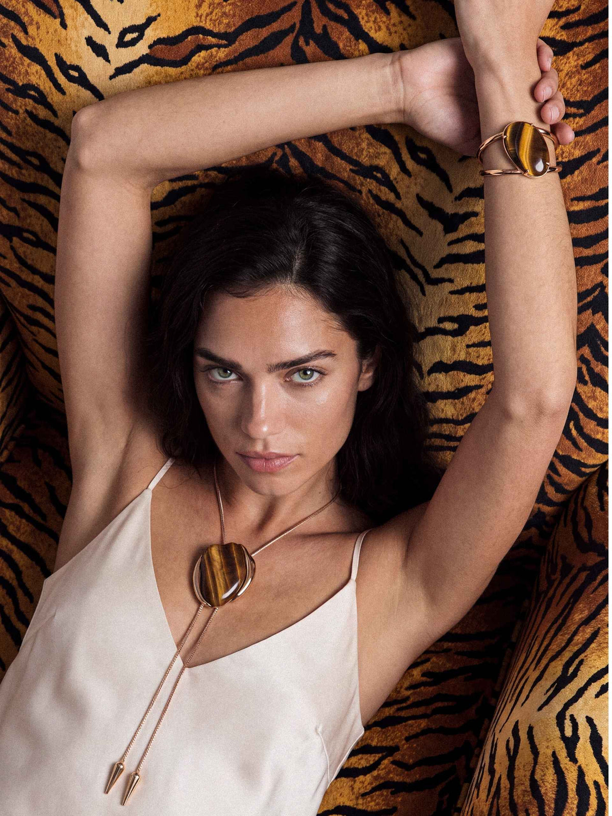 Desert Tide Statement Set in Tiger's Eye | Ettika