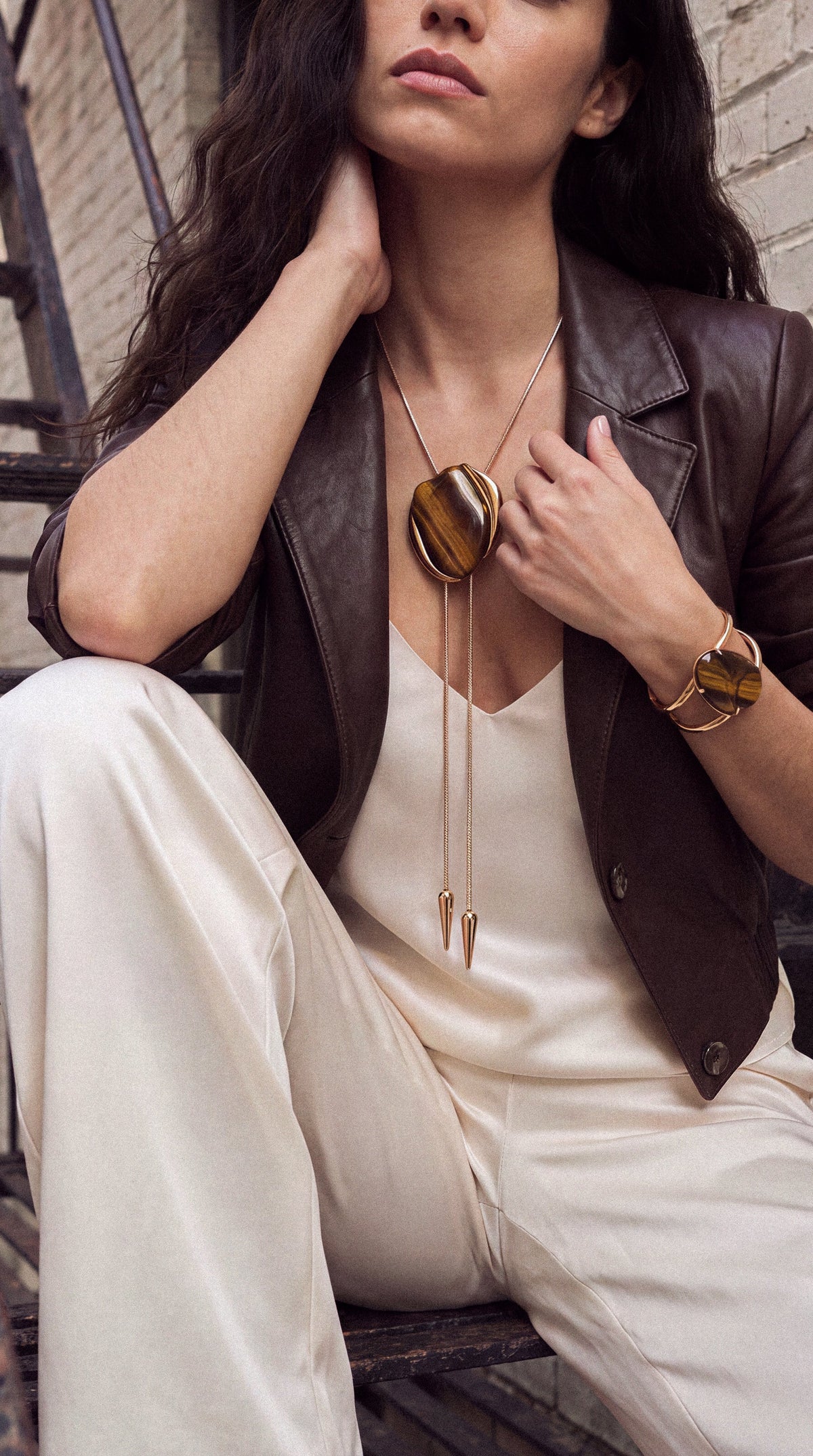 Desert Tide Statement Set in Tiger's Eye | Ettika