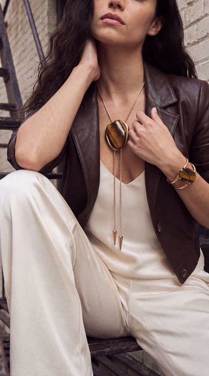 Desert Tide Statement Set in Tiger's Eye | Ettika