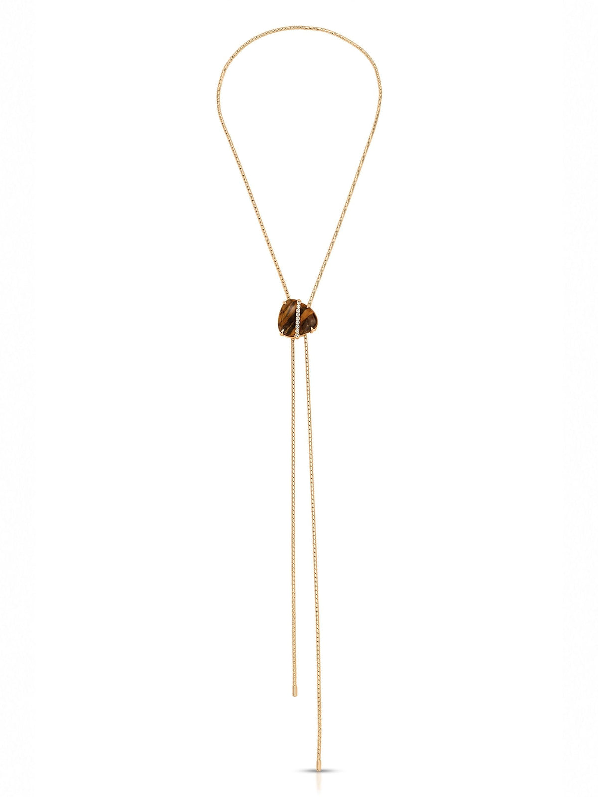 Solstice Bolo Necklace in Tiger's Eye - Tigers Eye with 18k Gold Plating | Ettika