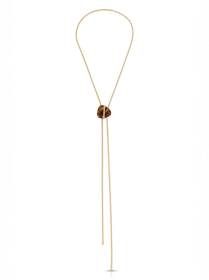 Solstice Bolo Necklace in Tiger's Eye - Tigers Eye with 18k Gold Plating | Ettika