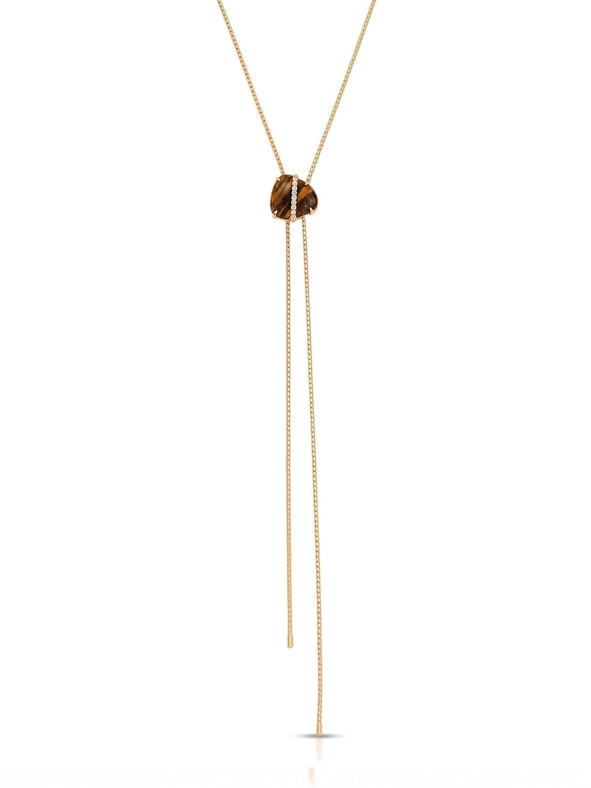 Solstice Bolo Necklace in Tiger's Eye - Tigers Eye with 18k Gold Plating | Ettika