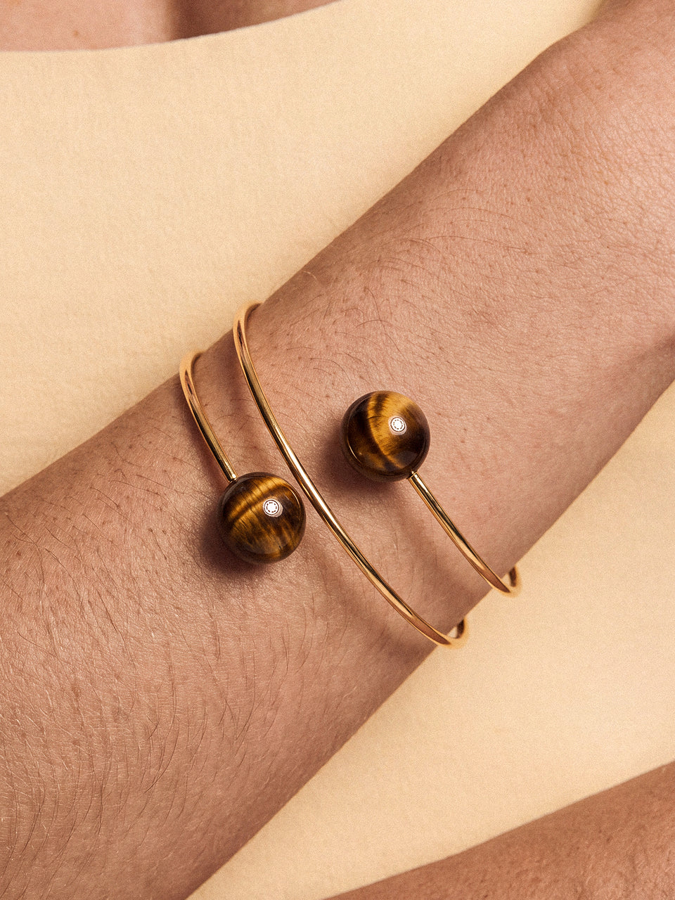 Summer Escape Tiger's Eye Cuff - Tigers Eye with 18k Gold Plating | Ettika