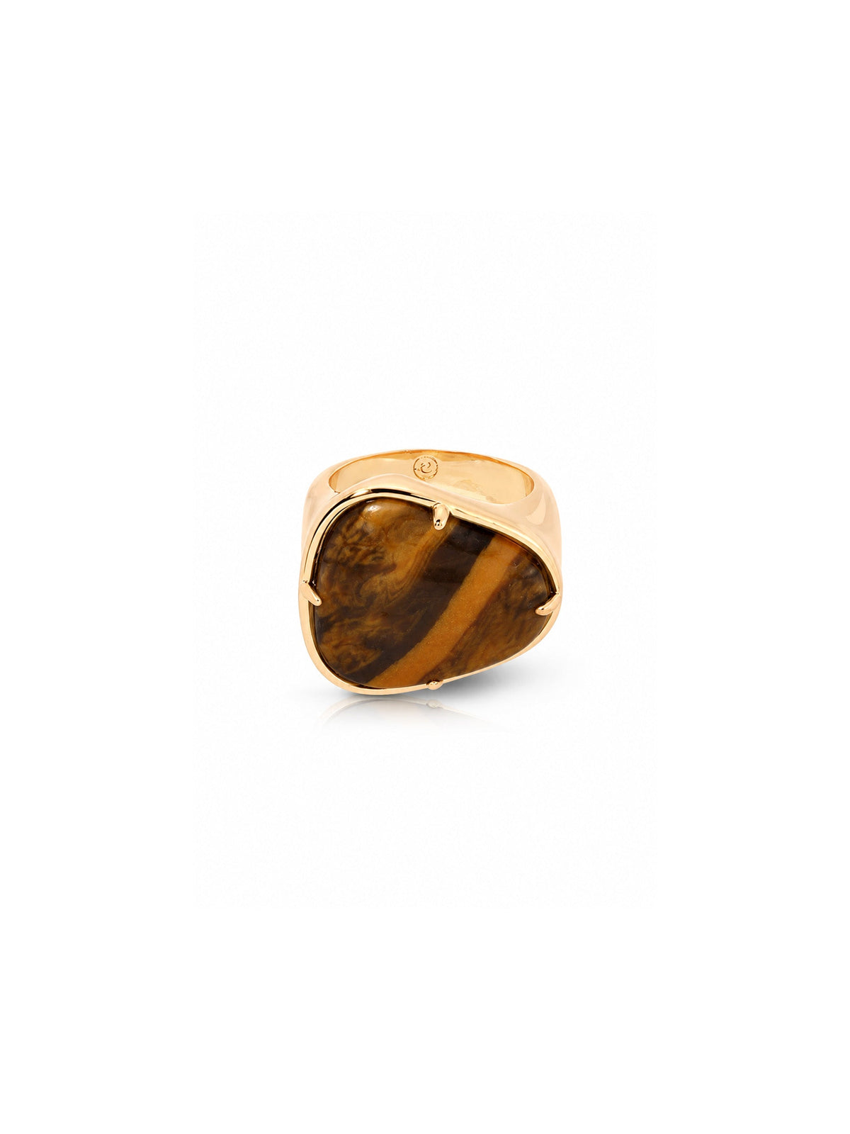 Tiger's Eye Solstice Ring - Tigers Eye with 18k Gold Plating | Ettika