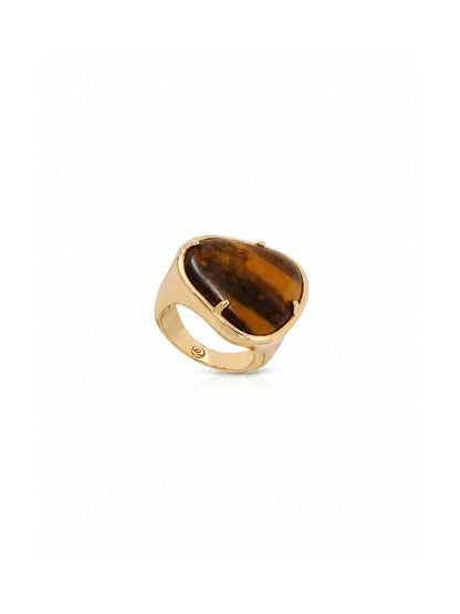 Tiger's Eye Solstice Ring - Tigers Eye with 18k Gold Plating | Ettika