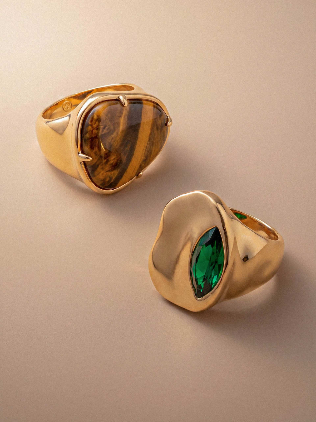 Tiger's Eye Solstice Ring - Tigers Eye with 18k Gold Plating | Ettika