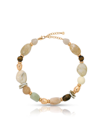 Serene Stone Necklace - Tigers Eye with 18k Gold Plating | Ettika