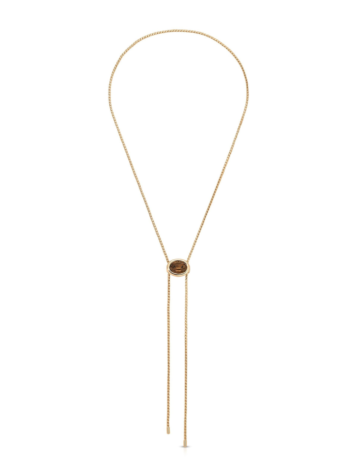 Smokey Quartz Bolo Necklace - Smokey Quartz Crystal with 18k Gold Plating | Ettika