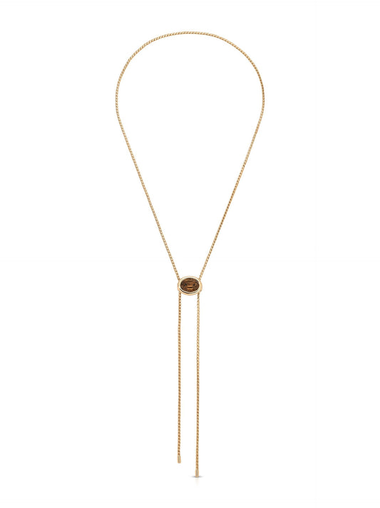 Smokey Quartz Bolo Necklace - Smokey Quartz Crystal with 18k Gold Plating | Ettika