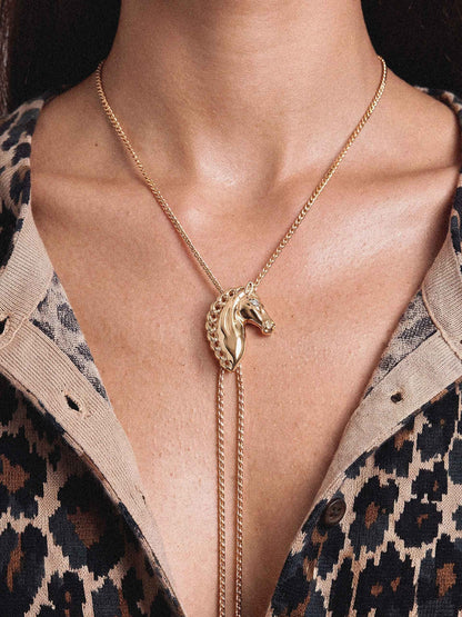 Stallion Bolo Necklace - 18k Gold Plated | Ettika
