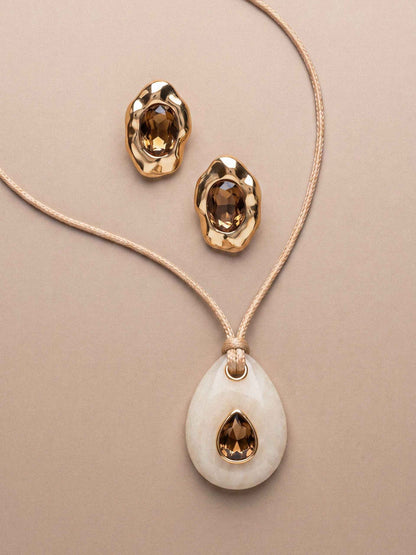 Smokey Quartz Teardrop Set | Ettika