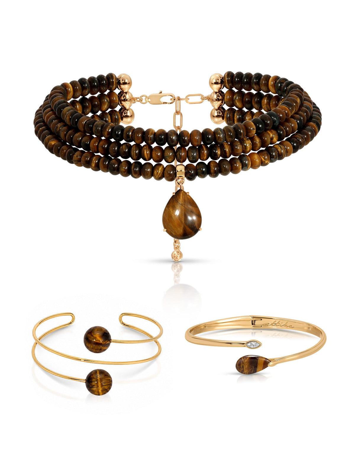 Marina Layers Cuff Set in Tiger's Eye | Ettika