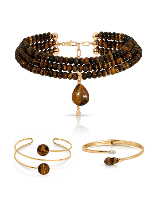 Marina Layers Cuff Set in Tiger's Eye | Ettika