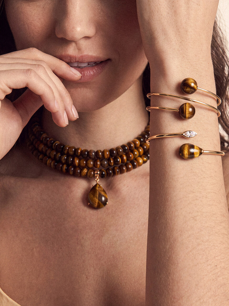 Marina Layers Cuff Set in Tiger's Eye | Ettika