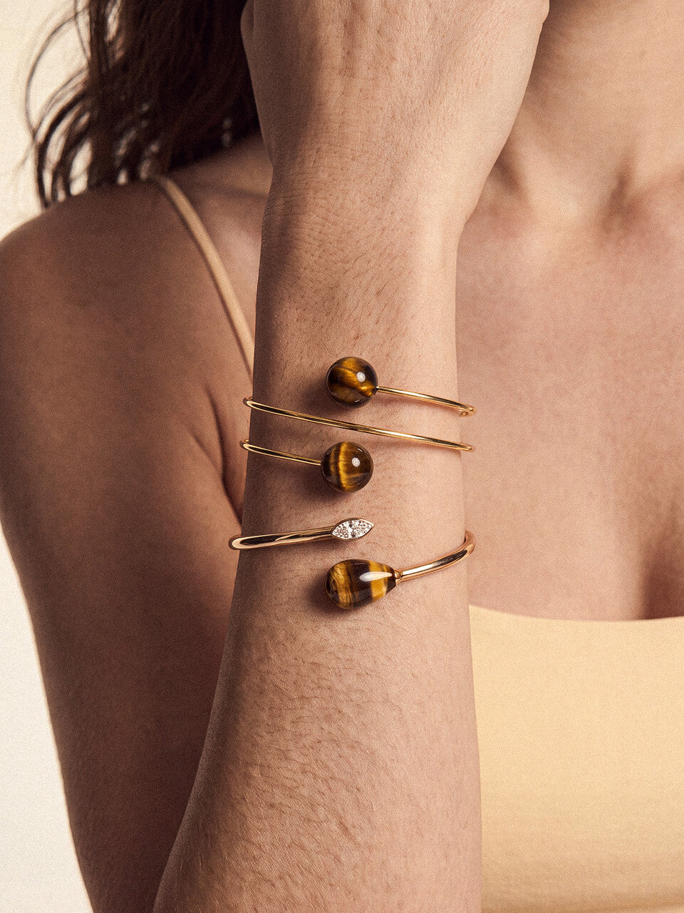 Marina Layers Cuff Set in Tiger's Eye | Ettika