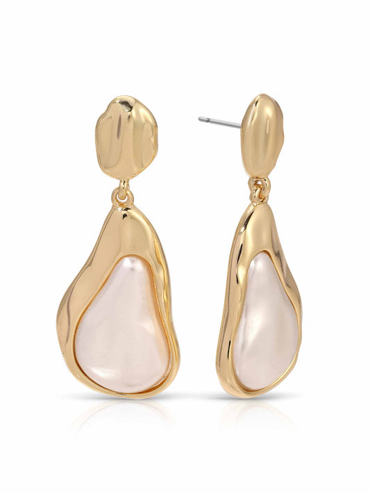 Hidden Gem Pearl Earrings - Pearl with 18k Gold Plating | Ettika