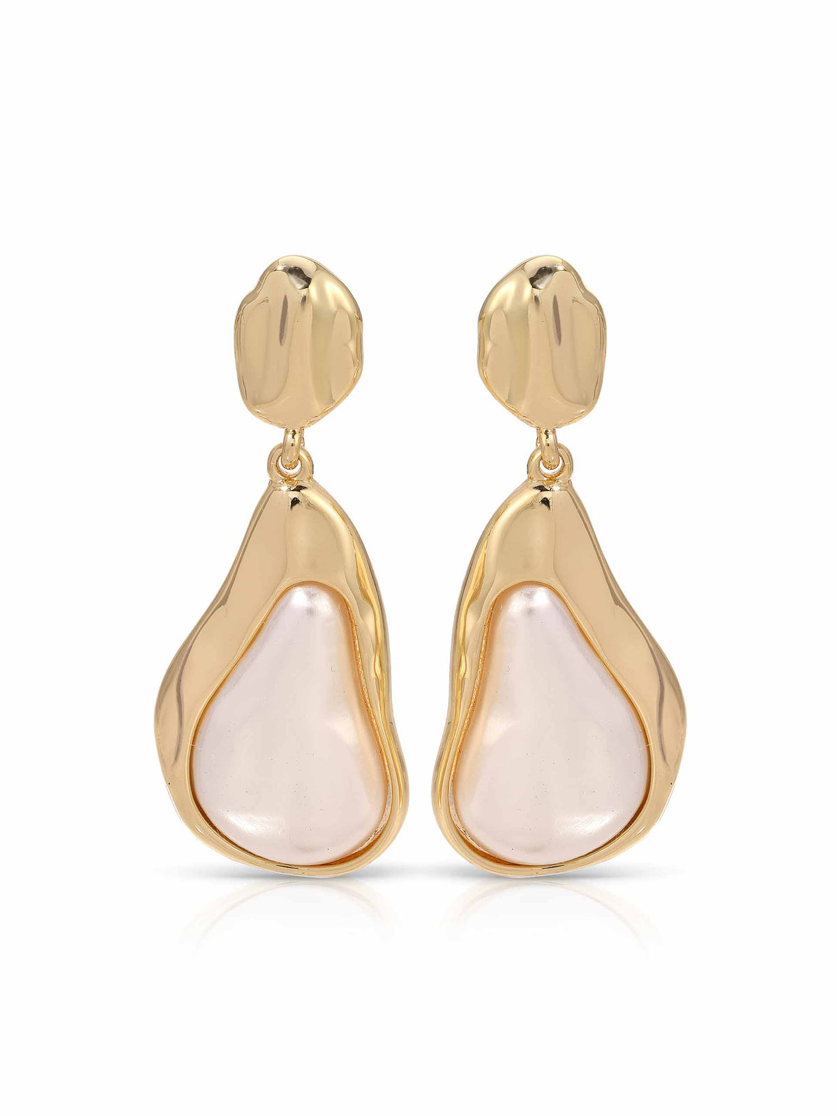Hidden Gem Pearl Earrings - Pearl with 18k Gold Plating | Ettika