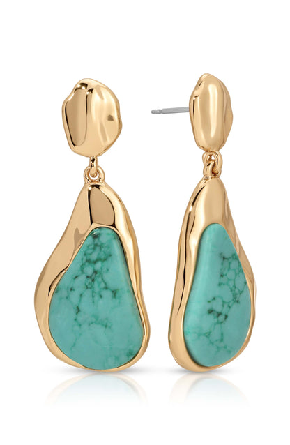 Hidden Gem Turquoise Earrings - Turquoise with 18k Gold Plating | Ettika