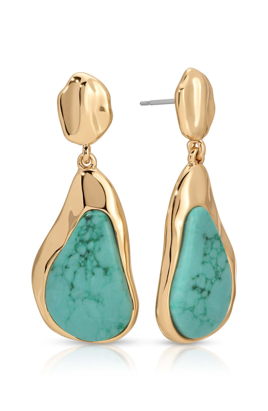 Hidden Gem Turquoise Earrings - Turquoise with 18k Gold Plating | Ettika