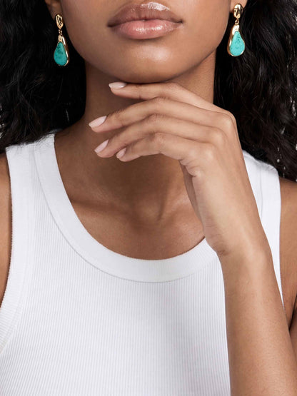 Hidden Gem Turquoise Earrings - Turquoise with 18k Gold Plating | Ettika