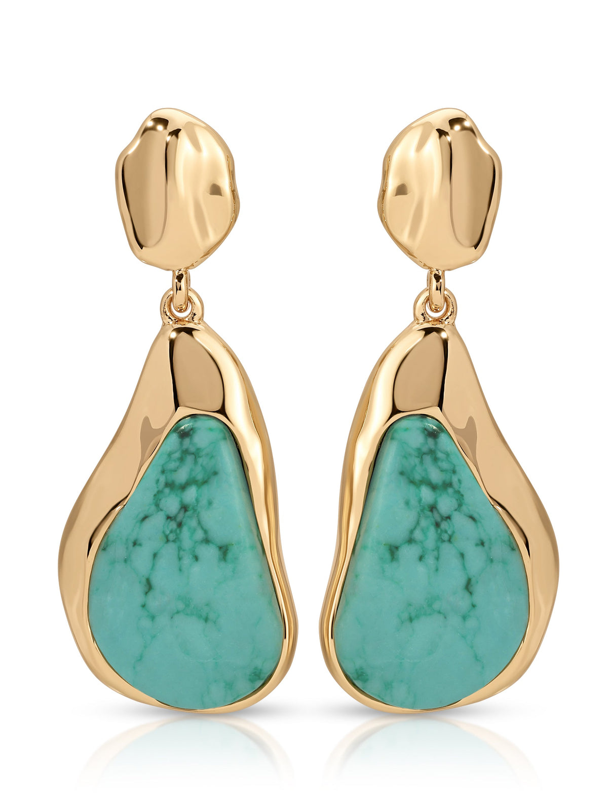 Hidden Gem Turquoise Earrings - Turquoise with 18k Gold Plating | Ettika