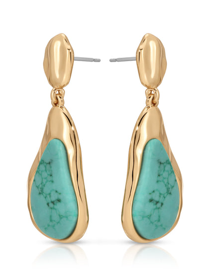 Hidden Gem Turquoise Earrings - Turquoise with 18k Gold Plating | Ettika