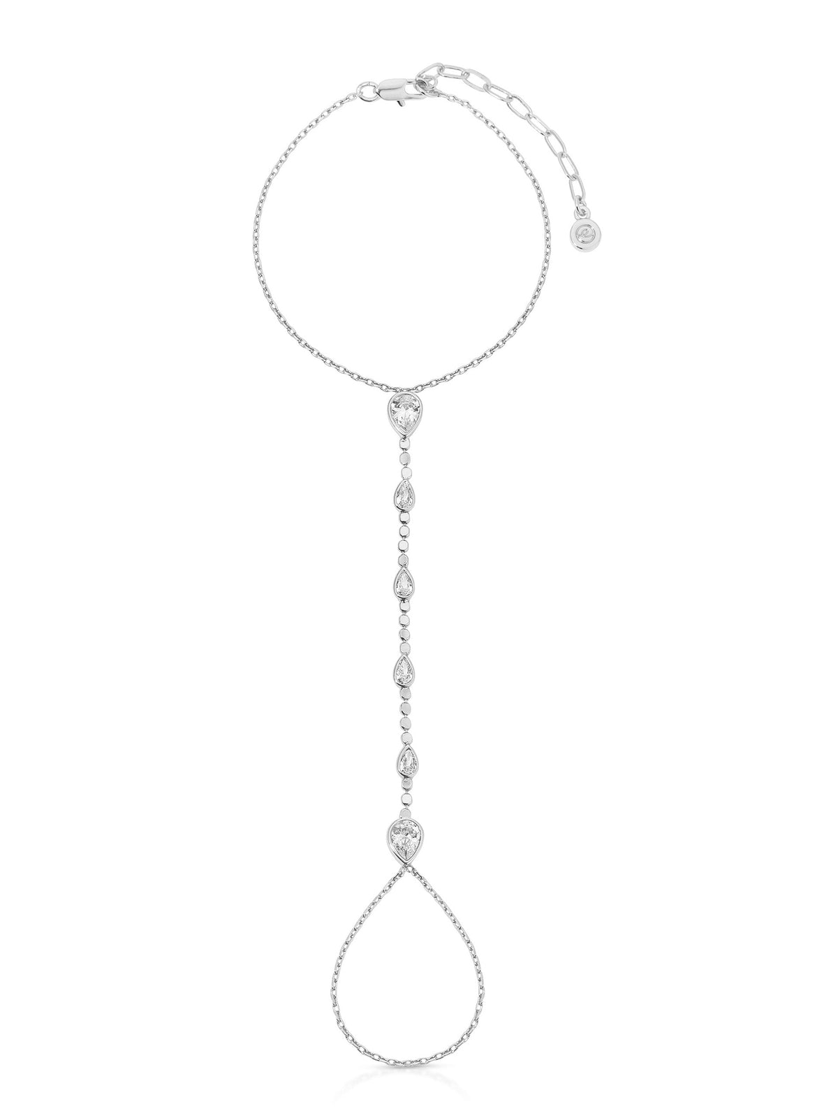 Dripping Crystal Hand Chain - Black Crystal with 18k Gold Plating | Ettika